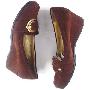 UNISA Buckle Detail Textile Wedge Heel Size 7.5